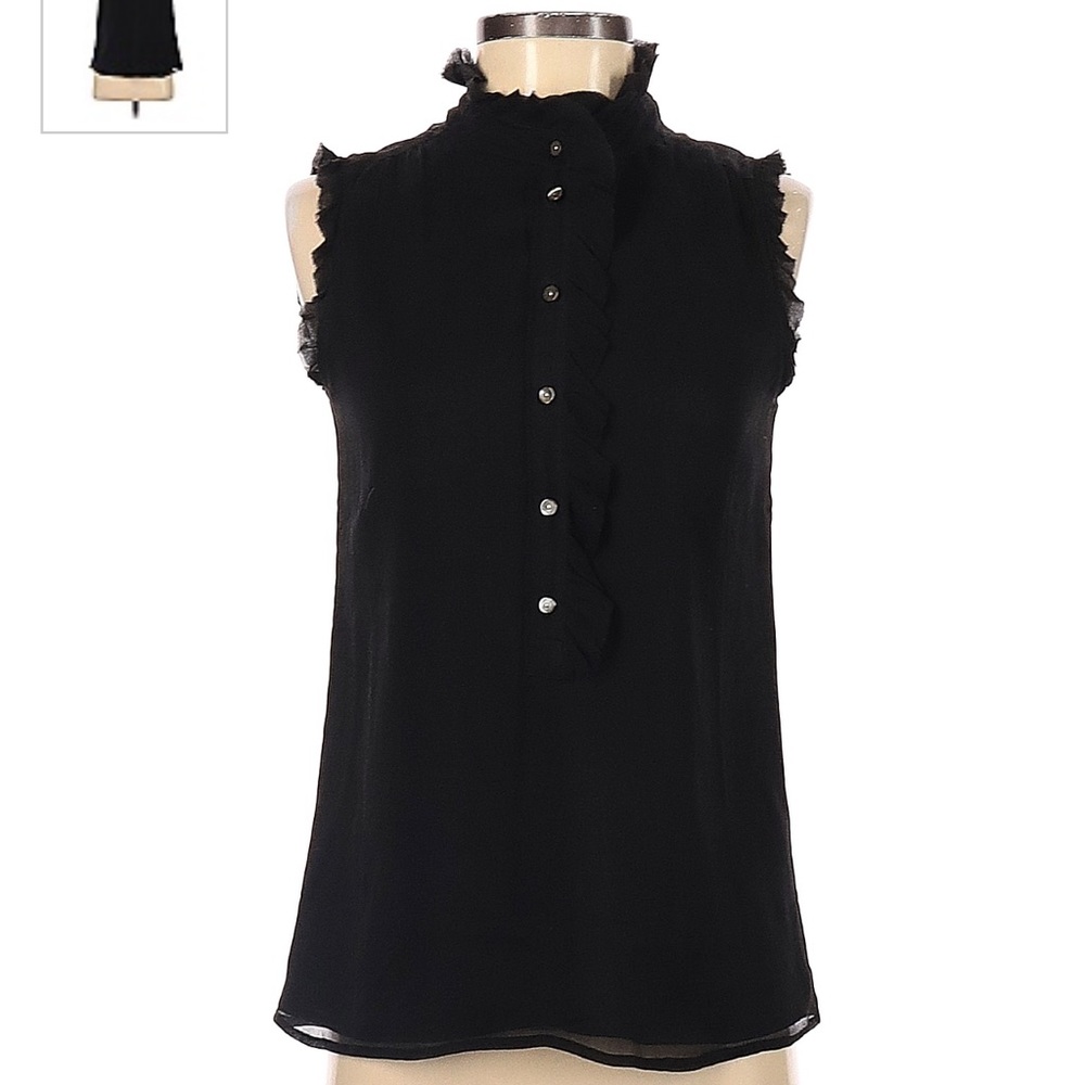 J. Crew Sleeveless Black Silk Blouse US 0